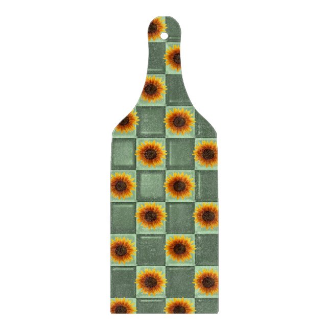 Skärbräda i glas Solros (Framsidan)