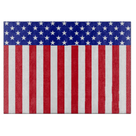 Skärbräda i glas - USA-flagga med unik design