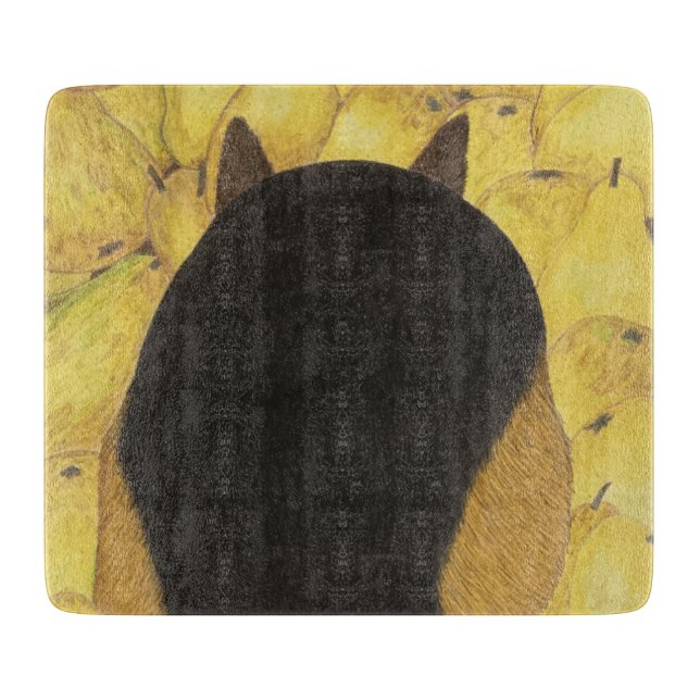 Skärbräda med hund och päron (Framsidan)