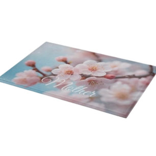 Skärbräda med Rosa Blomster Magi