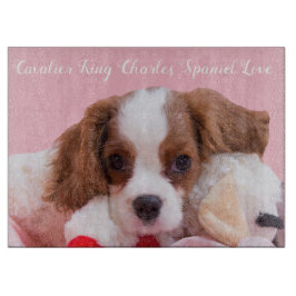 Skärbräda med valp av Cavalier King Charles Spanie
