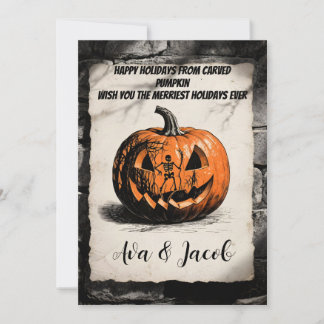 Skärd Pumpa Högtidkort Tacksgiving Halloween Inbjudningar