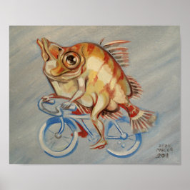 Skarfisk på en cykel poster