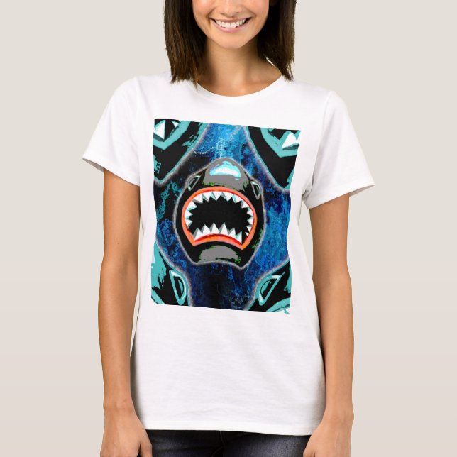 Skark Mania Funny Tecknad Illustration T Shirt (Framsida)