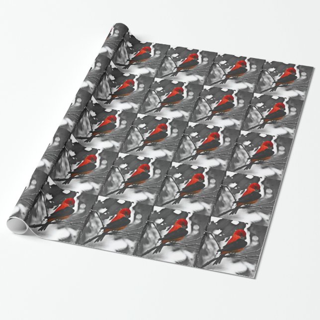 Skarlakanskardinal Presentpapper (Utrullad)