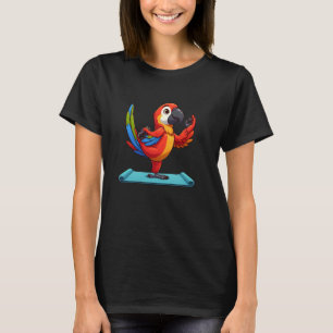 Skarlaktsara papegoja Yoga Husdjur Rolig Meditatio T Shirt