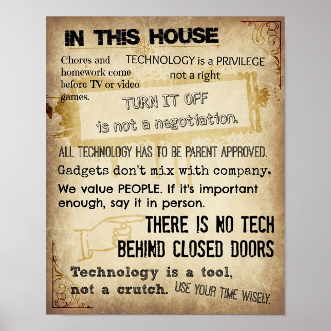 Skärm Regler för hemmet Poster (Framsidan)