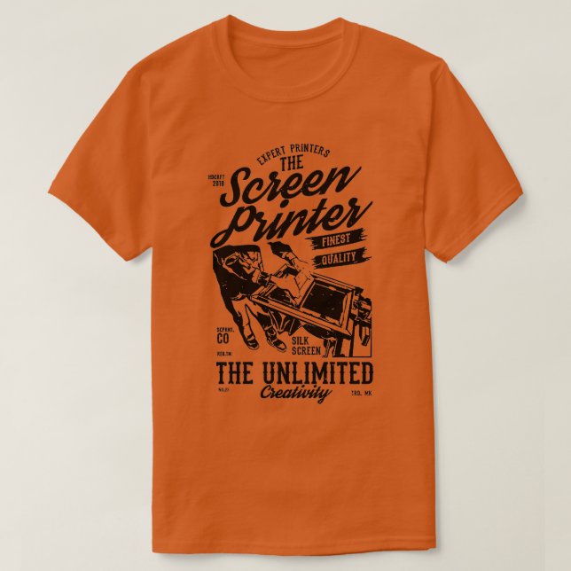 Skärm-skrivare T Shirt (Design framsida)