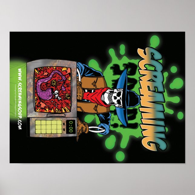 SKÄRM SOPPA! Deadwest Microwave-Logotyp Poster (Framsidan)