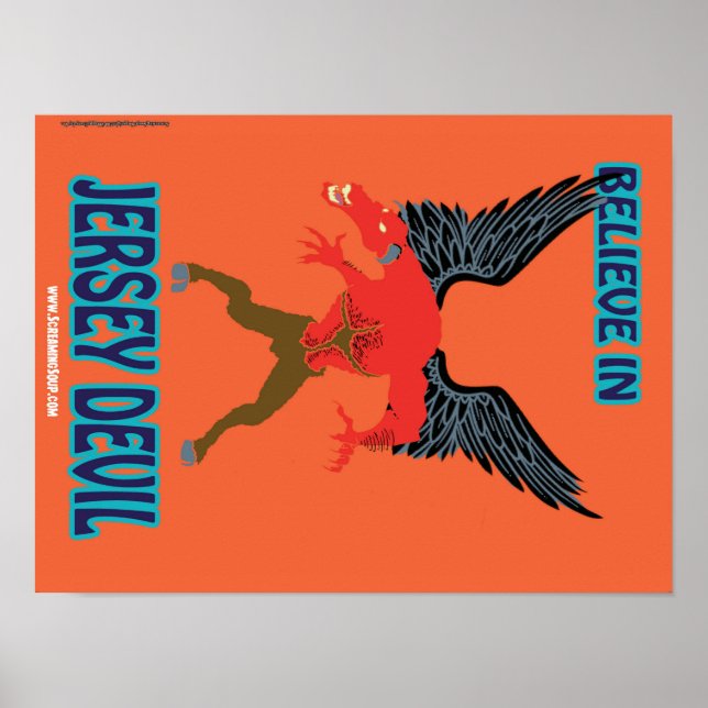 SKÄRM SOPPA! Tro på Jersey Djävulen Poster (Framsidan)