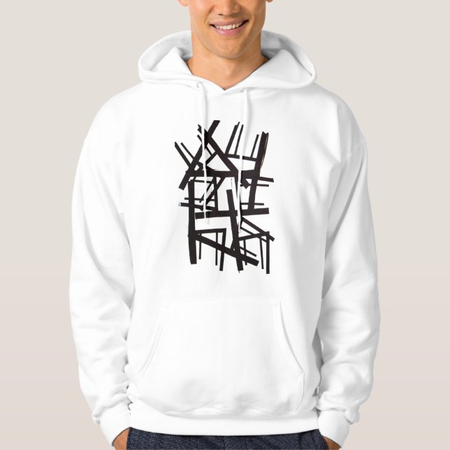 Skärm tryckt mönster hoodie (Framsida)