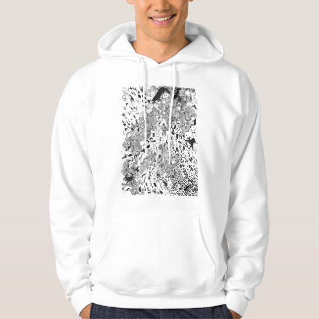 Skärm tryckt mönster hoodie (Framsida)