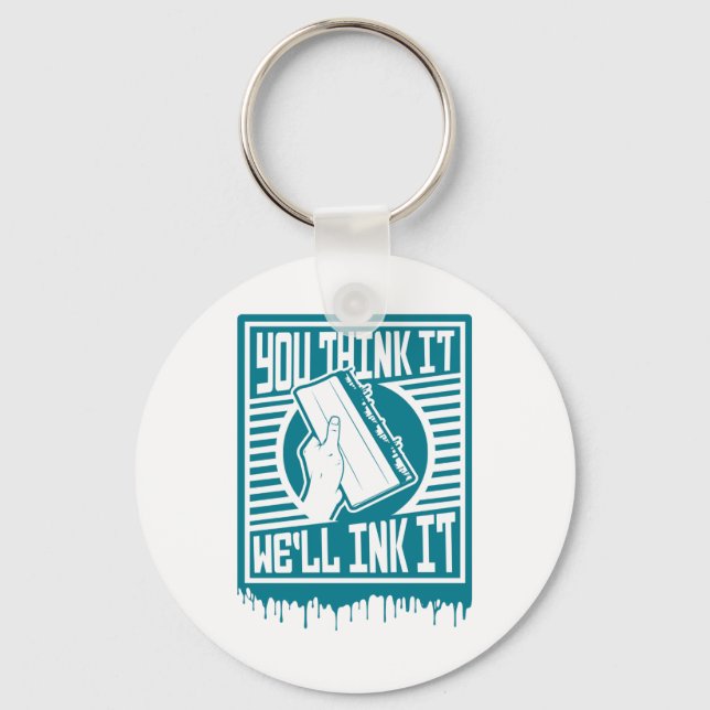 Skärm-utskrift Utskrift av Obey Bläck Nyckelring (Framsida)
