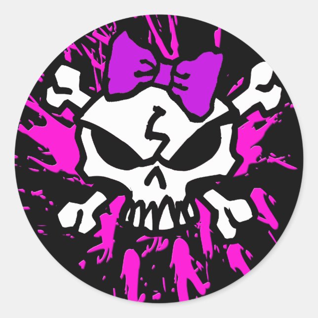 SKÄRMASKINSKULL MED SPLATTRAR RUNT KLISTERMÄRKE (Framsida)