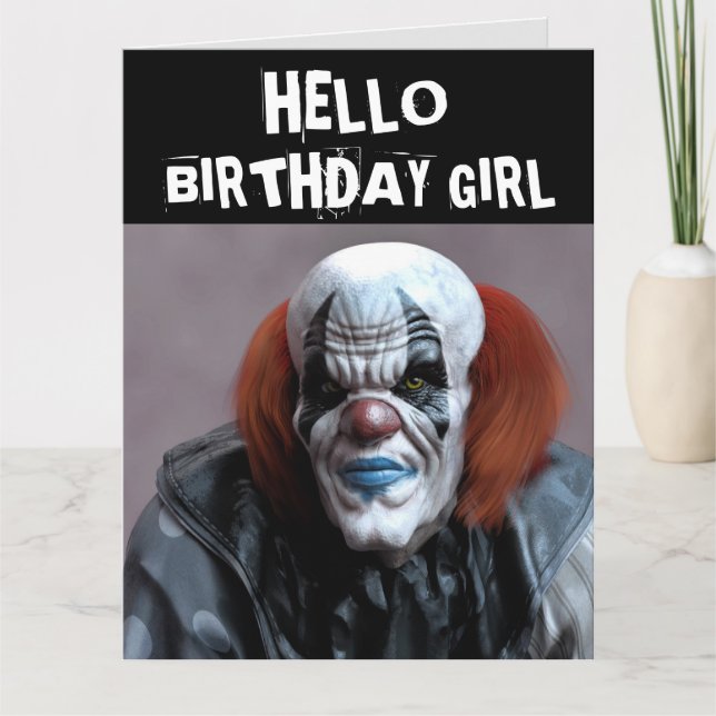 SKÄRMASKT NEDLAGDA BIRTHDAY GIRL OVERSIZISKT KORT (Framsida)