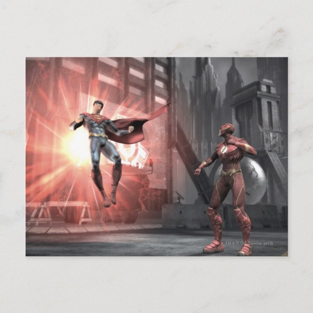 Skärmbild: Superman vs Flash Vykort (Framsida)