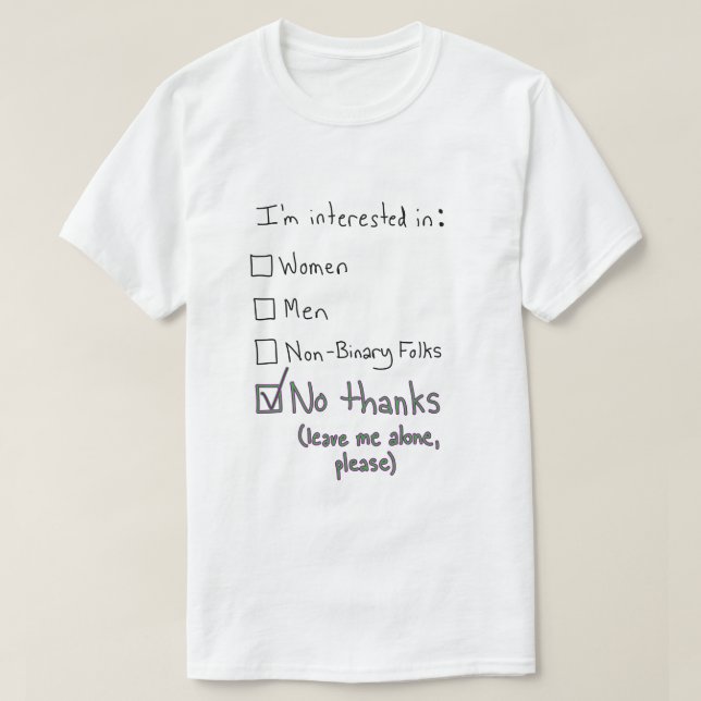 Skärmbock för "nej tack" t shirt (Design framsida)