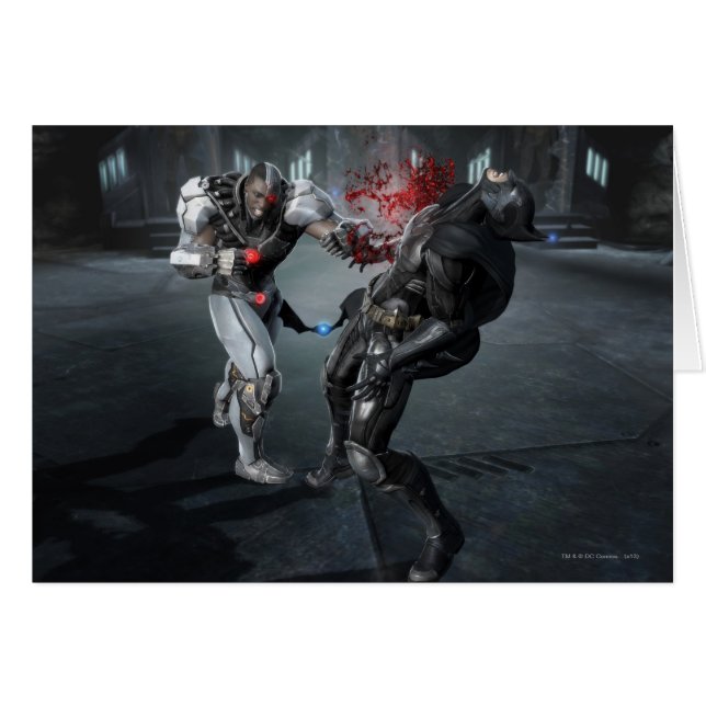 Skärmdump: Cyborg vs Batman Hälsningskort (Framsidan Horizontal)