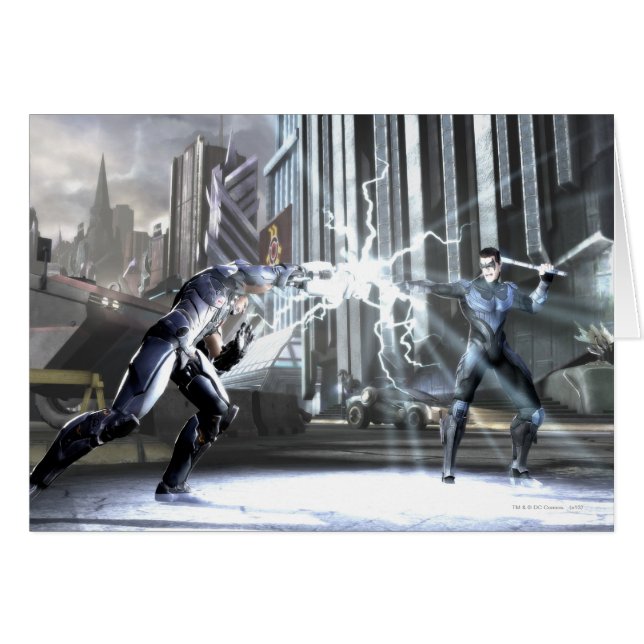 Skärmdump: Cyborg vs Nightwing 4 Hälsningskort (Framsidan Horizontal)