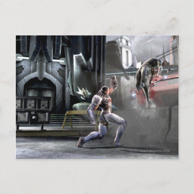 Skärmdump: Cyborg vs Nightwing Vykort (Framsida)