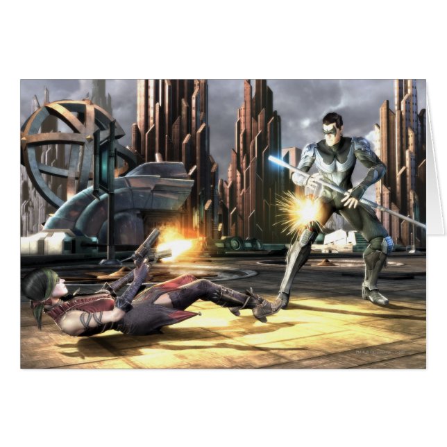Skärmdump: Harley vs Nightwing Hälsningskort (Framsidan Horizontal)