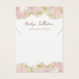 Skärmkort för halsband i rosa vätskemarmor visitkort