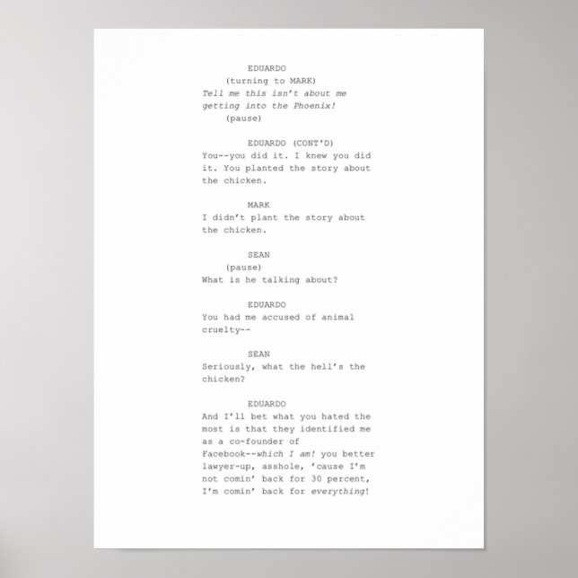 Skärmscen i Social Network Poster (Framsidan)