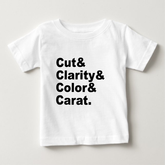 Skärning & Klarhet & Färg & Karat | Diamantgraderi Tee (Framsida)