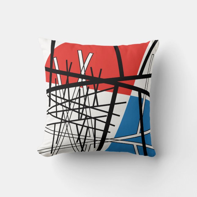 Skärningspunkt mellan Linjer och Flygplan - Abstra Kudde (Framsida)