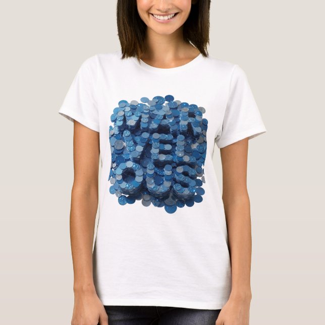 Skarp blå UNDERBAR slogan design T Shirt (Framsida)