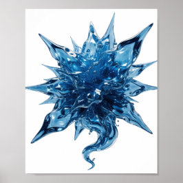 Skarp blå VATTENBOLL Grafisk design Poster