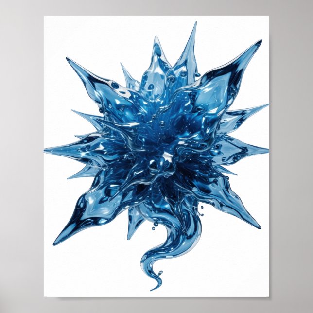 Skarp blå VATTENBOLL Grafisk design Poster (Framsidan)