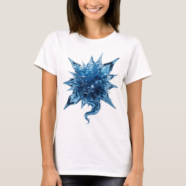 Skarp blå VATTENBOLL Grafisk design T Shirt (Framsida)