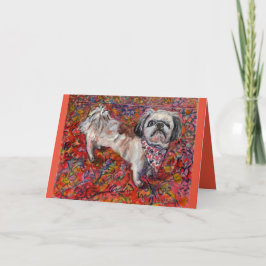 skarp färgad vattenfärgsmålning av valpen rädding kort