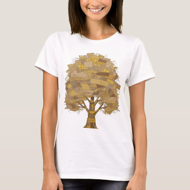 Skarp Grå KUNSKAPSTRÄD Fet Design T Shirt (Framsida)