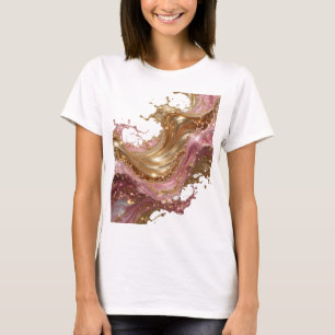 Skarp guld ABSTRAKT KONST Konstnärligt motiv T Shirt