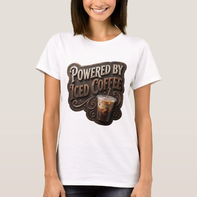 Skarp guld DRIVEN AV ISKAFFE Textdesign T Shirt (Framsida)