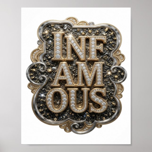 Skarp guld INFAMOUS specialdesign Poster (Framsidan)