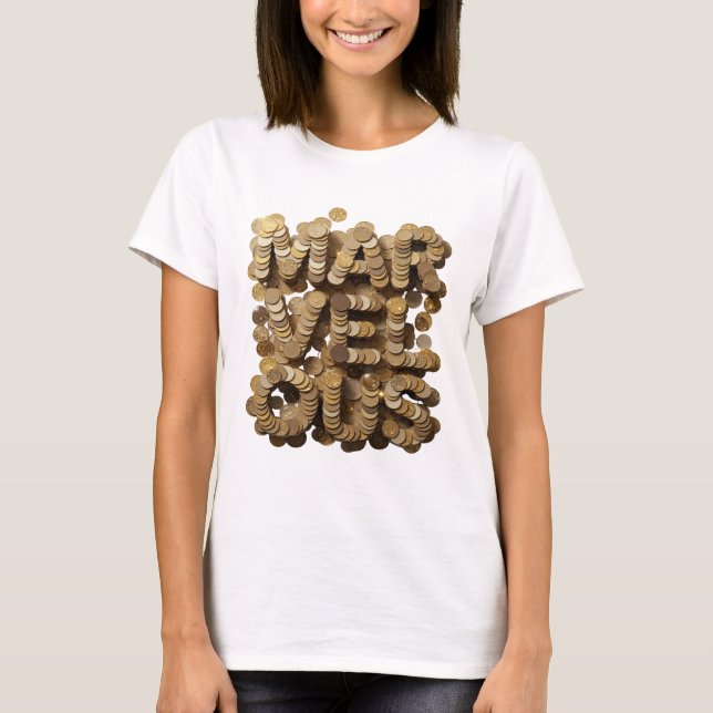 Skarp guld MARVELS djärv design T Shirt (Framsida)