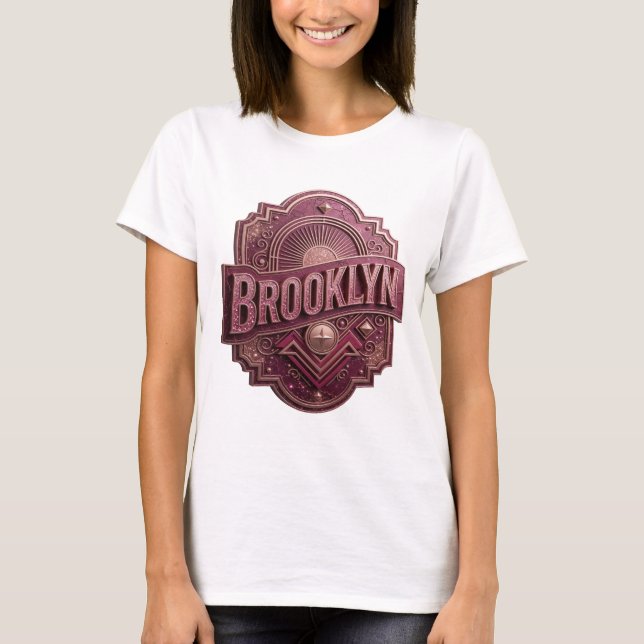 Skarp lila BROOKLYN skjortdesign T Shirt (Framsida)