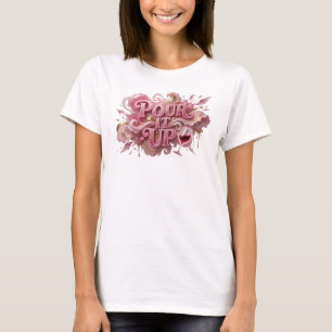 Skarp Rosa HÄLL UPP slogantecken T Shirt