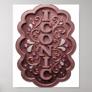 Skarp Rosa ICONISK Grafisk Design Poster
