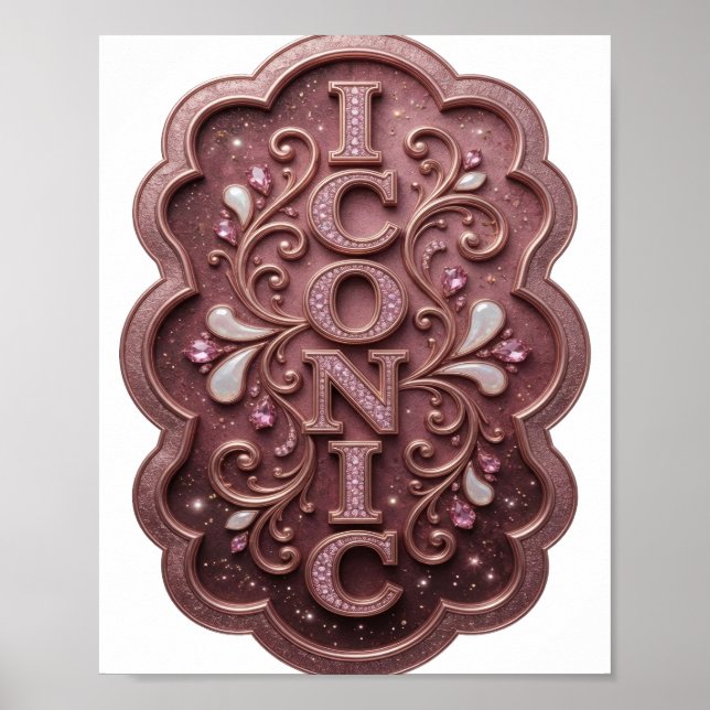 Skarp Rosa ICONISK Grafisk Design Poster (Framsidan)