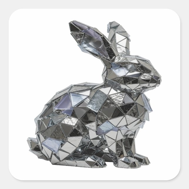Skarp Silver Abstrakt Etikett Design (Framsida)