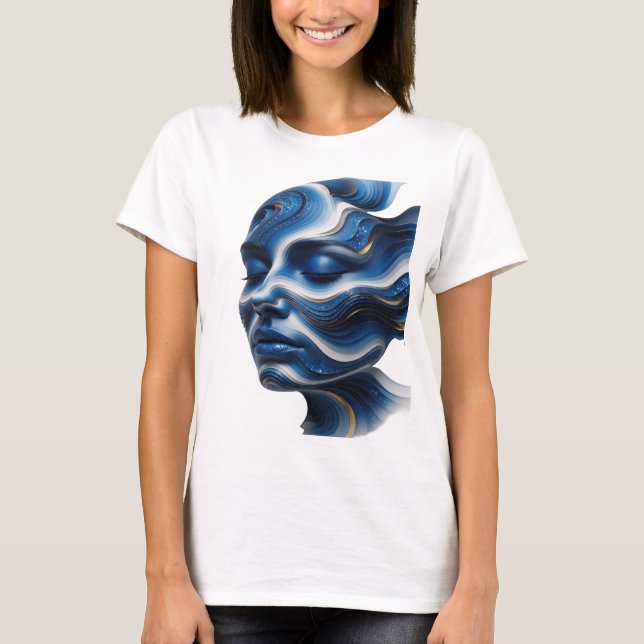 Skarp Silver ABSTRAKT KONST Abstrakt Design T Shirt (Framsida)