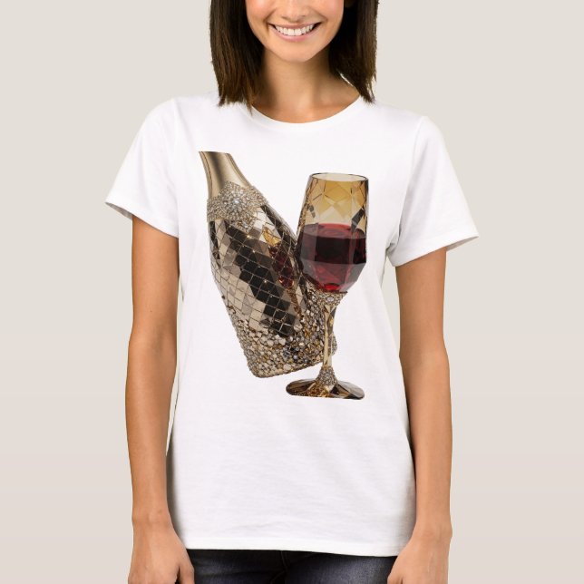 Skarp Silver ABSTRAKT KONST Design T Shirt (Framsida)
