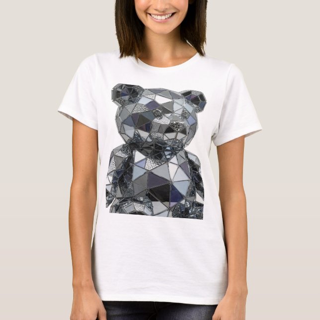 Skarp Silver ABSTRAKT KONST Design v2 T Shirt (Framsida)