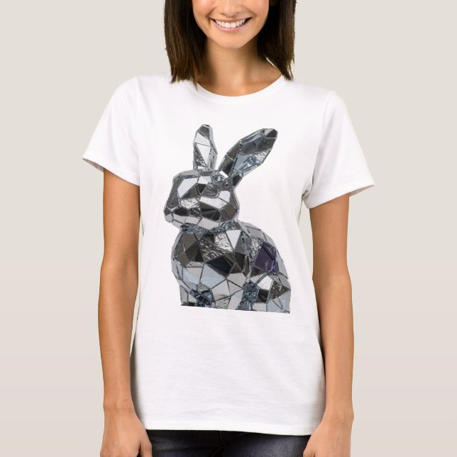 Skarp Silver ABSTRAKT KONST Grafisk Design T Shirt (Framsida)