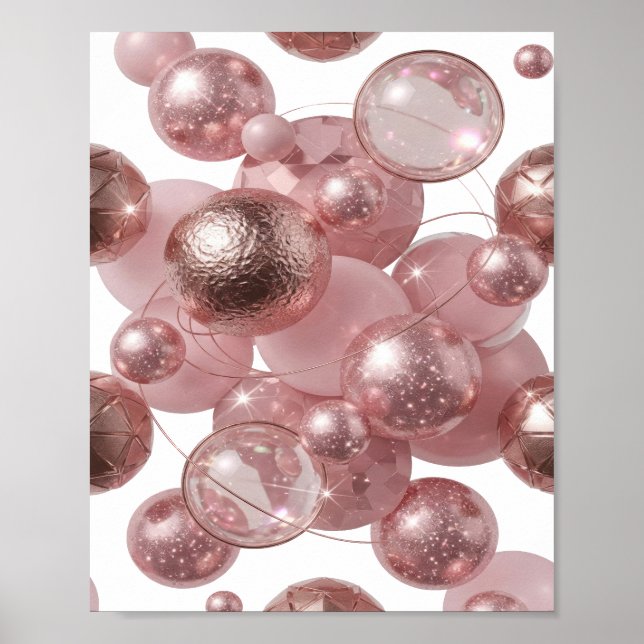 Skarp Silver ABSTRAKT KONST Poster (Framsidan)