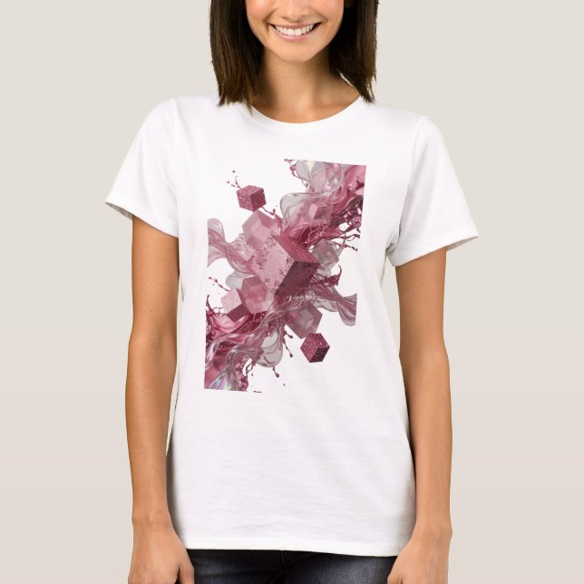 Skarp Silver ABSTRAKT KONST Statement T-shirt (Framsida)